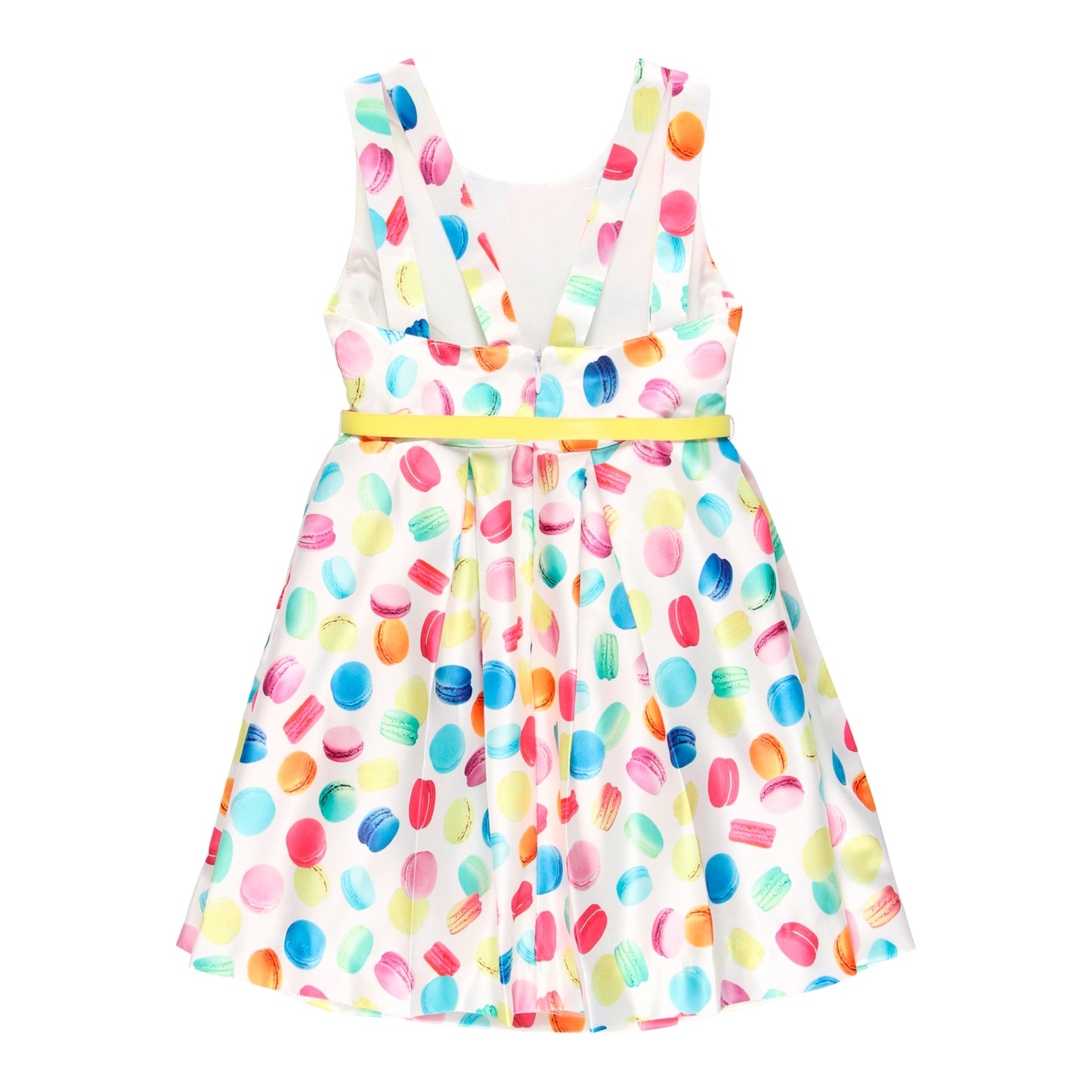 Vestido tejido fantasía estampado macarrones niña jr