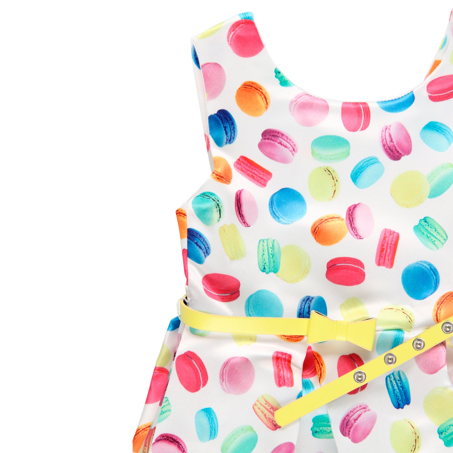 Vestido tejido fantasía estampado macarrones niña jr