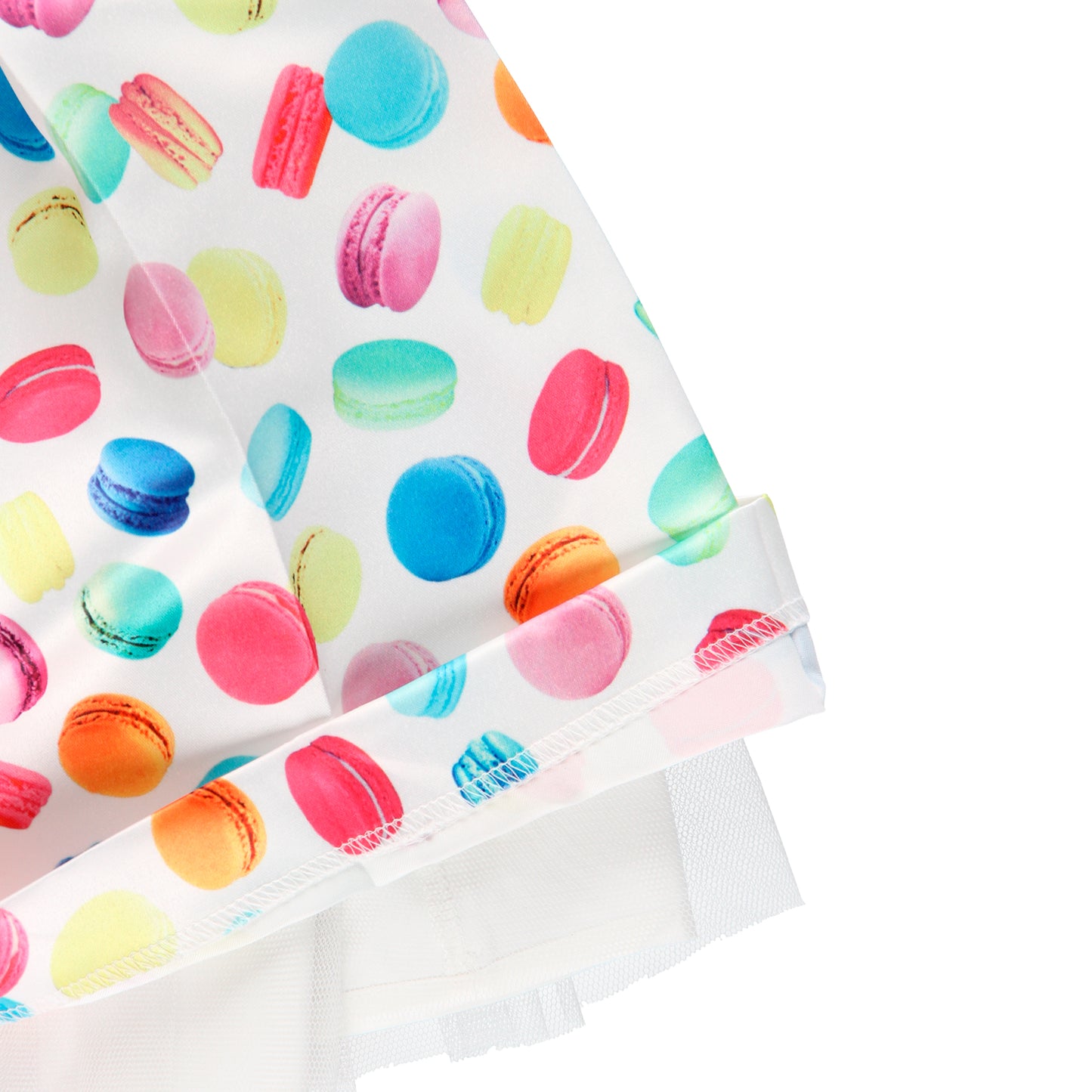 Vestido tejido fantasía estampado macarrones niña jr
