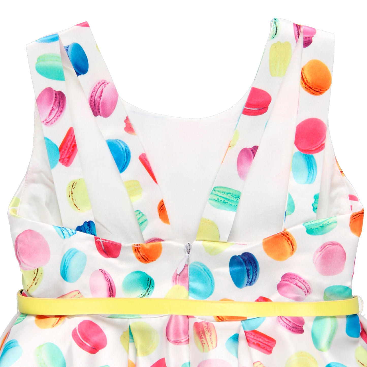 Vestido tejido fantasía estampado macarrones niña jr