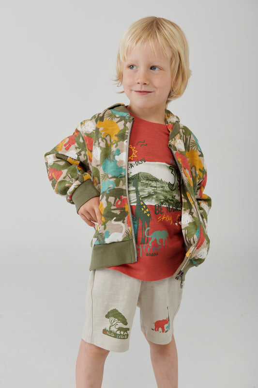 Conjunto safari playera con short mini niño