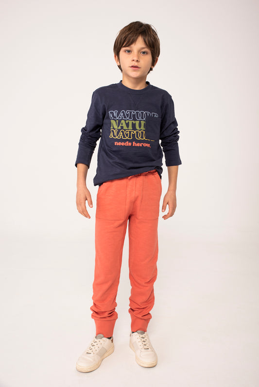 Pants felpa flamé coral niño jr