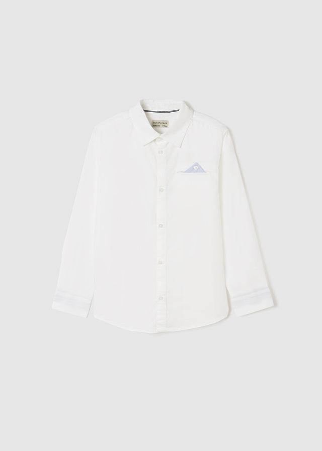 Camisa manga larga vestir blanco niño jr