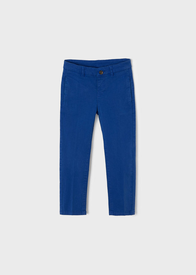 Pantalón azul largo chino sarga mini niño