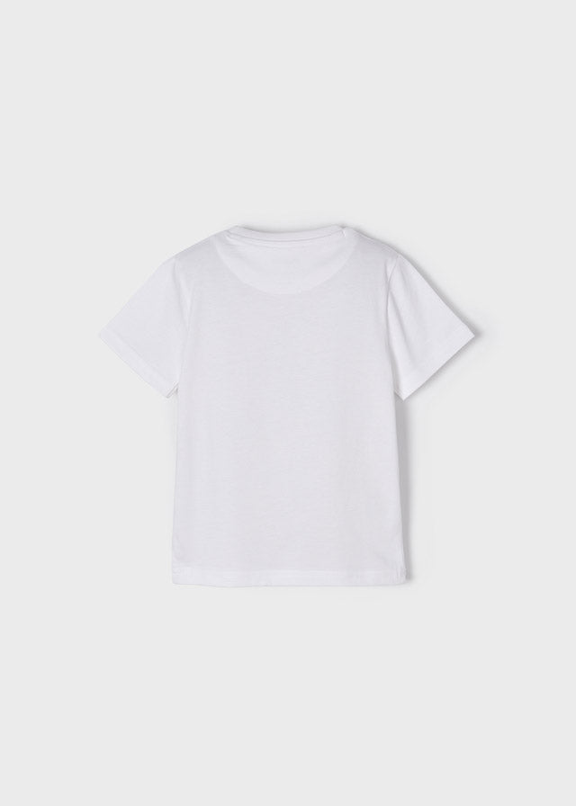 Playera blanca ECOFRIENDS manga corta surf day mini niño