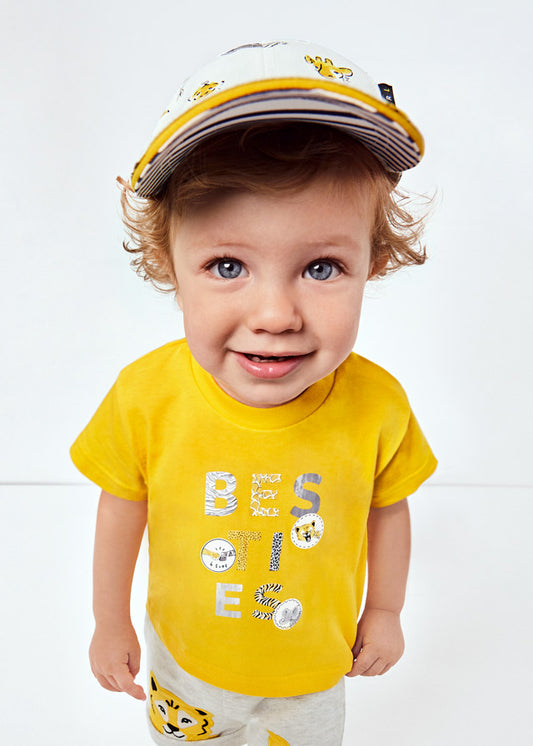Playera manga corta Ecofriends amarilla bebé niño