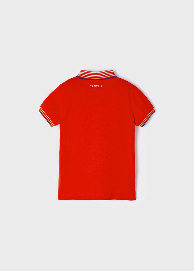 Polo roja manga corta bordado mini niño
