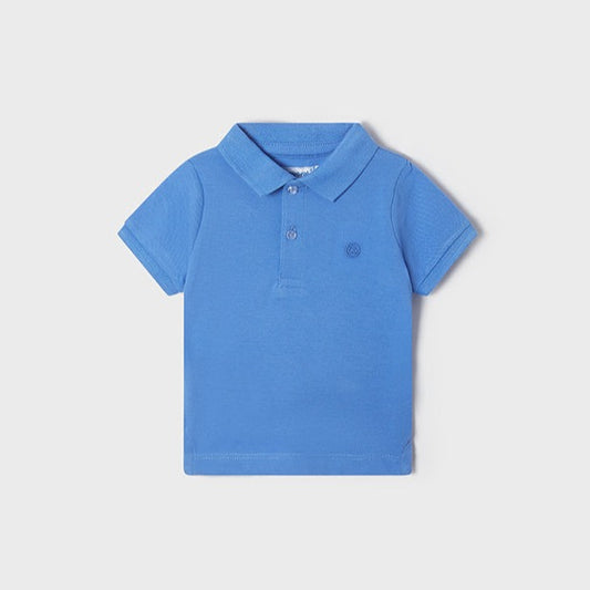 Playera polo manga corta Ecofriends azul bebé niño
