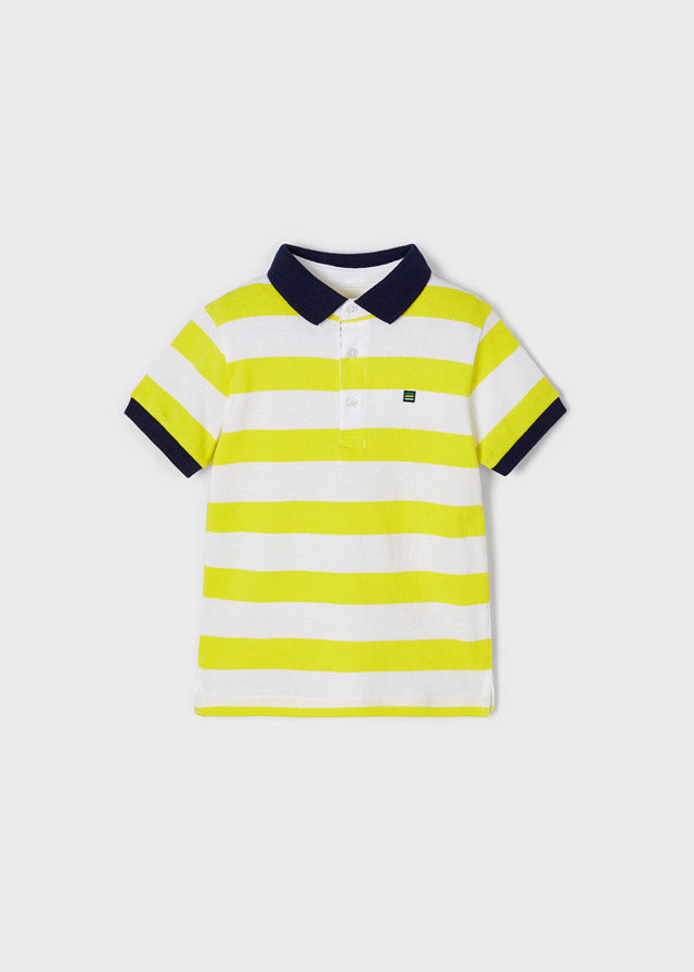 Polo manga corta rayas limón mini niño