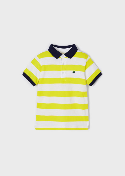 Polo manga corta rayas limón mini niño