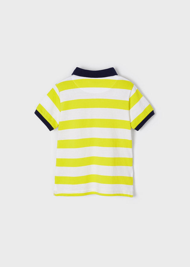 Polo manga corta rayas limón mini niño