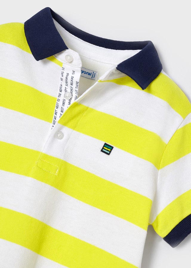 Polo manga corta rayas limón mini niño