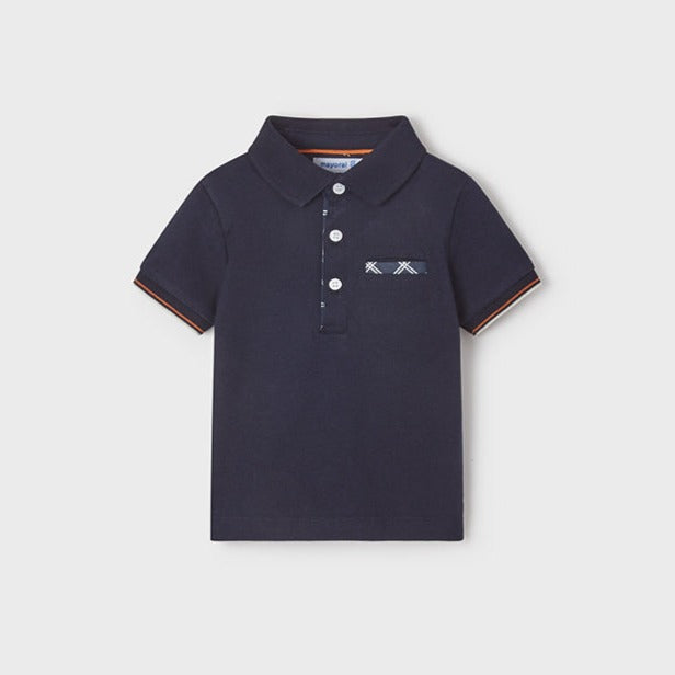 Playera polo manga corta vestir azul marino bebé niño