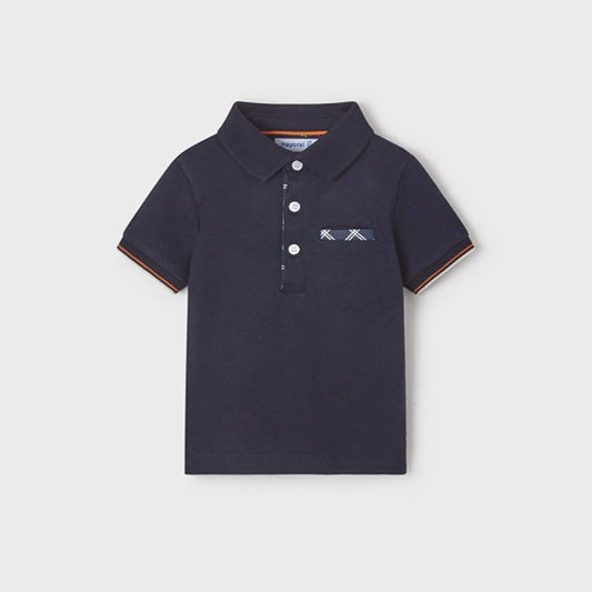 Playera polo manga corta vestir azul marino bebé niño