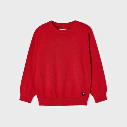 Suéter rojo con cuello redondo ECOFRIENDS mini niño