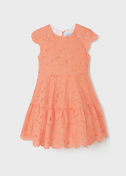 Vestido bordado coral niña jr